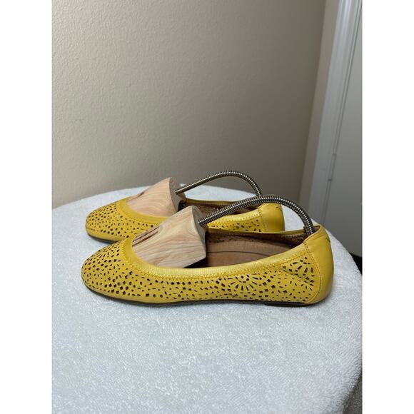 Vionic Yellow Robyn Perforated Leather Flats - Picture 2 of 11